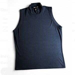 Banana Republic Ribbed Mock Neck Tank - Navy Blue